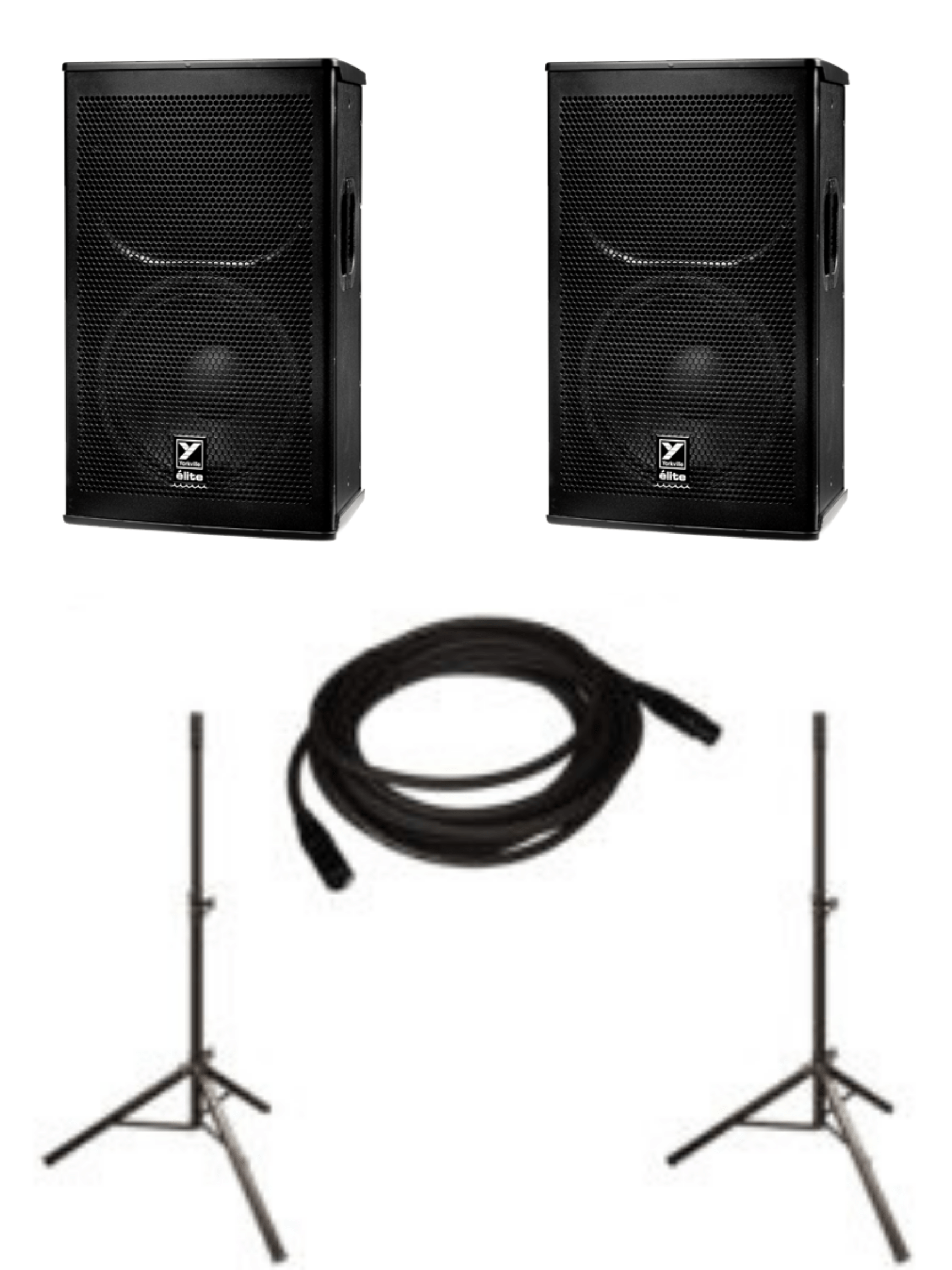Yorkville Sound System with 2 EF12P Speakers, 2 Stands, and a Cable - Image 2