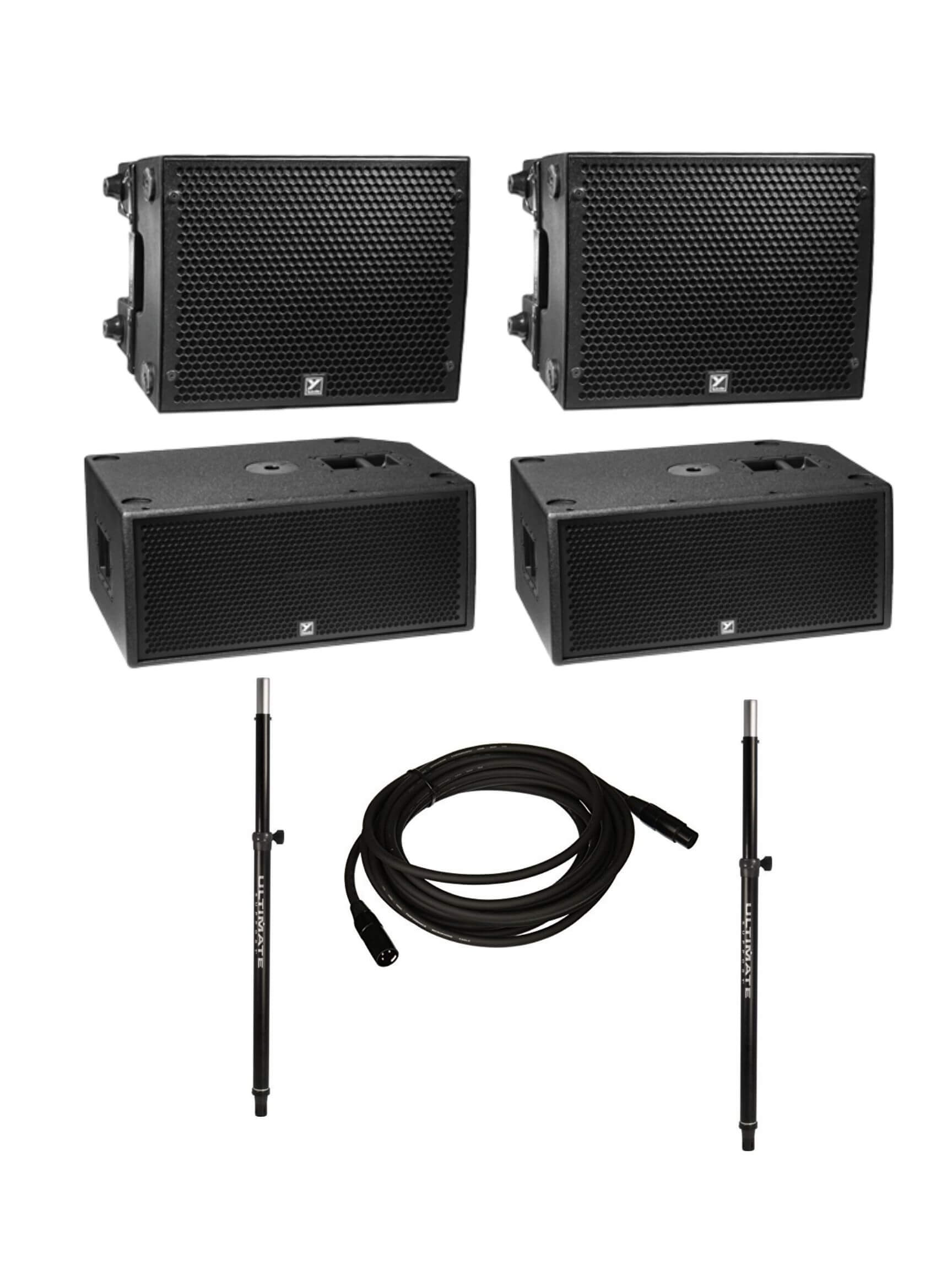 Sound System with 2 Yorkville PSA1 Powered Loudspeakers, 2 PSA1 Subwoofers, 2 Sub Poles, and Cable - Image 2