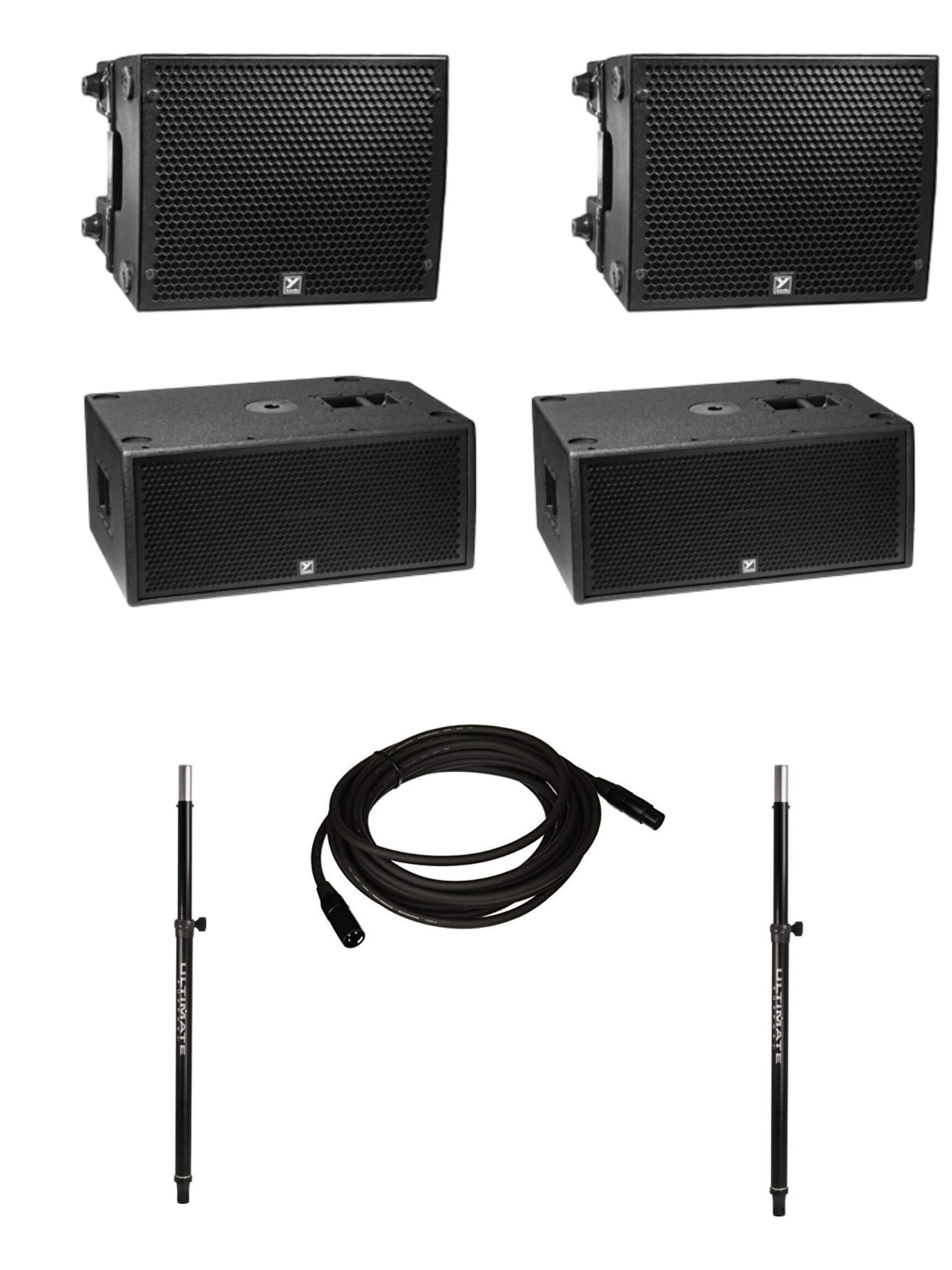 Sound System with 2 Yorkville PSA1 Powered Loudspeakers, 2 PSA1 Subwoofers, 2 Sub Poles, and Cable - Image 3