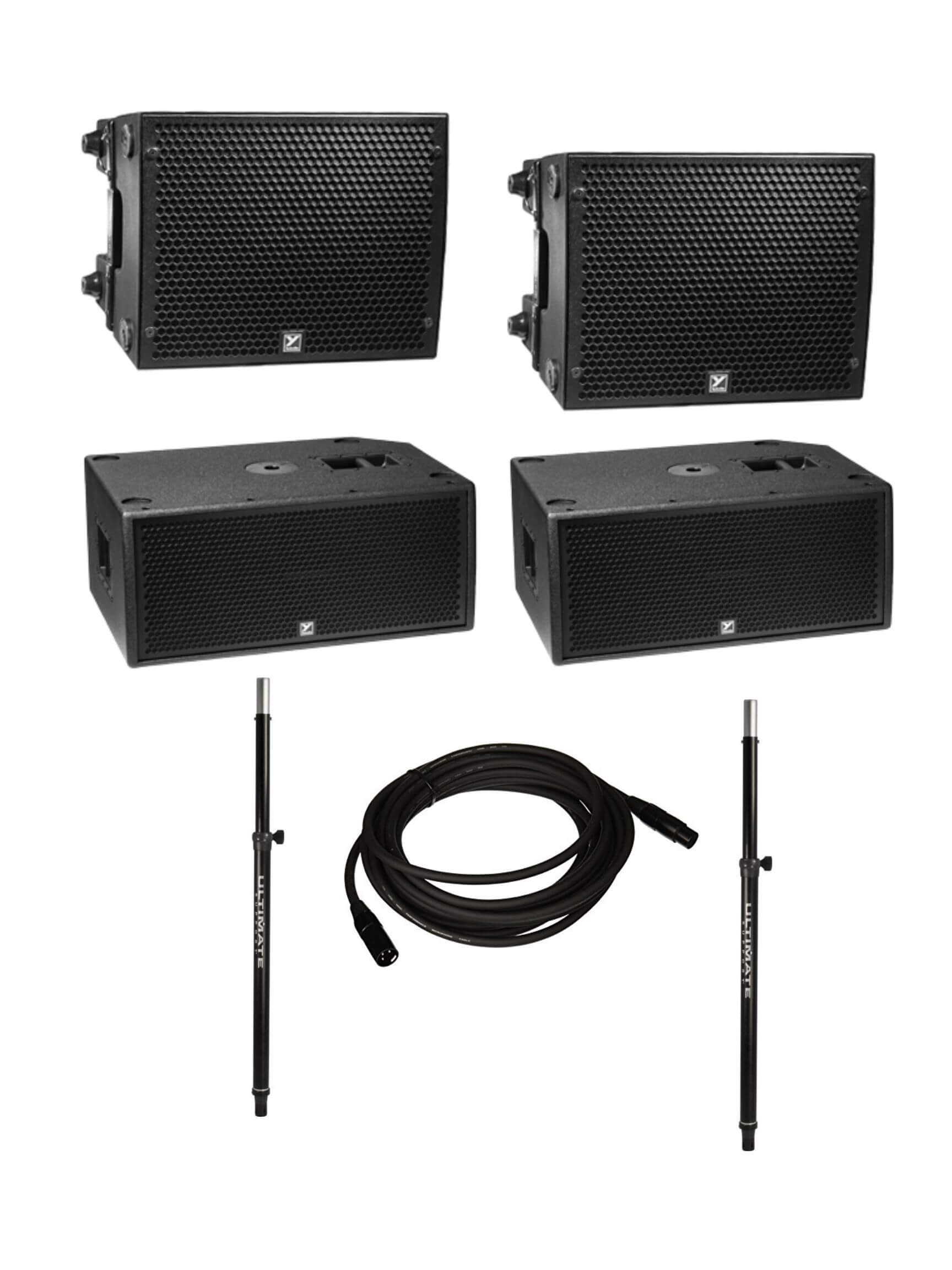 Sound System with 2 Yorkville PSA1 Powered Loudspeakers, 2 PSA1 Subwoofers, 2 Sub Poles, and Cable - Image 4