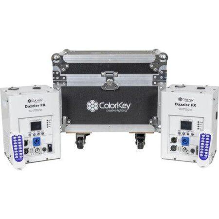 ColorKey CKU-7713 Dazzler FX MKII 2-Pack Bundle w/ Road Case (White)