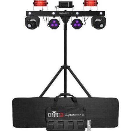 Chauvet DJ GigBAR Move + ILS 5-in-1 Lighting System with Moving Heads, Pars, Derbys, Strobe, and Laser Effects