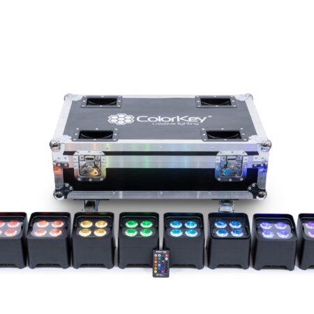 ColorKey CKU-6018 Event Par HEX 4 | 8-Pack Bundle w/ Charging Case