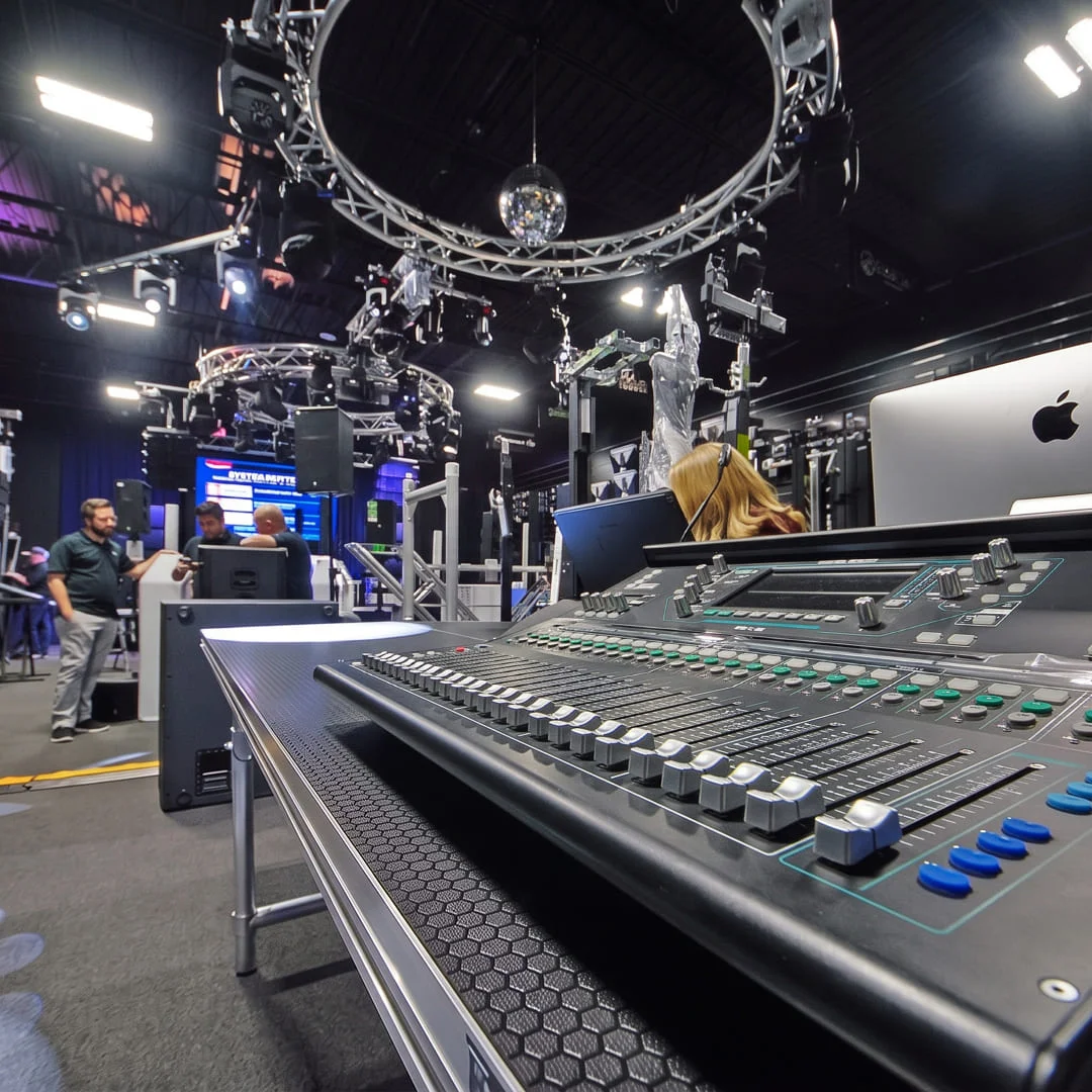 Digital mixing console on display in the Musically Yours audio showroom
